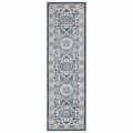 Esfera 2 x 7 ft. Suzani Medallion Runner Rug Navy ES2844240